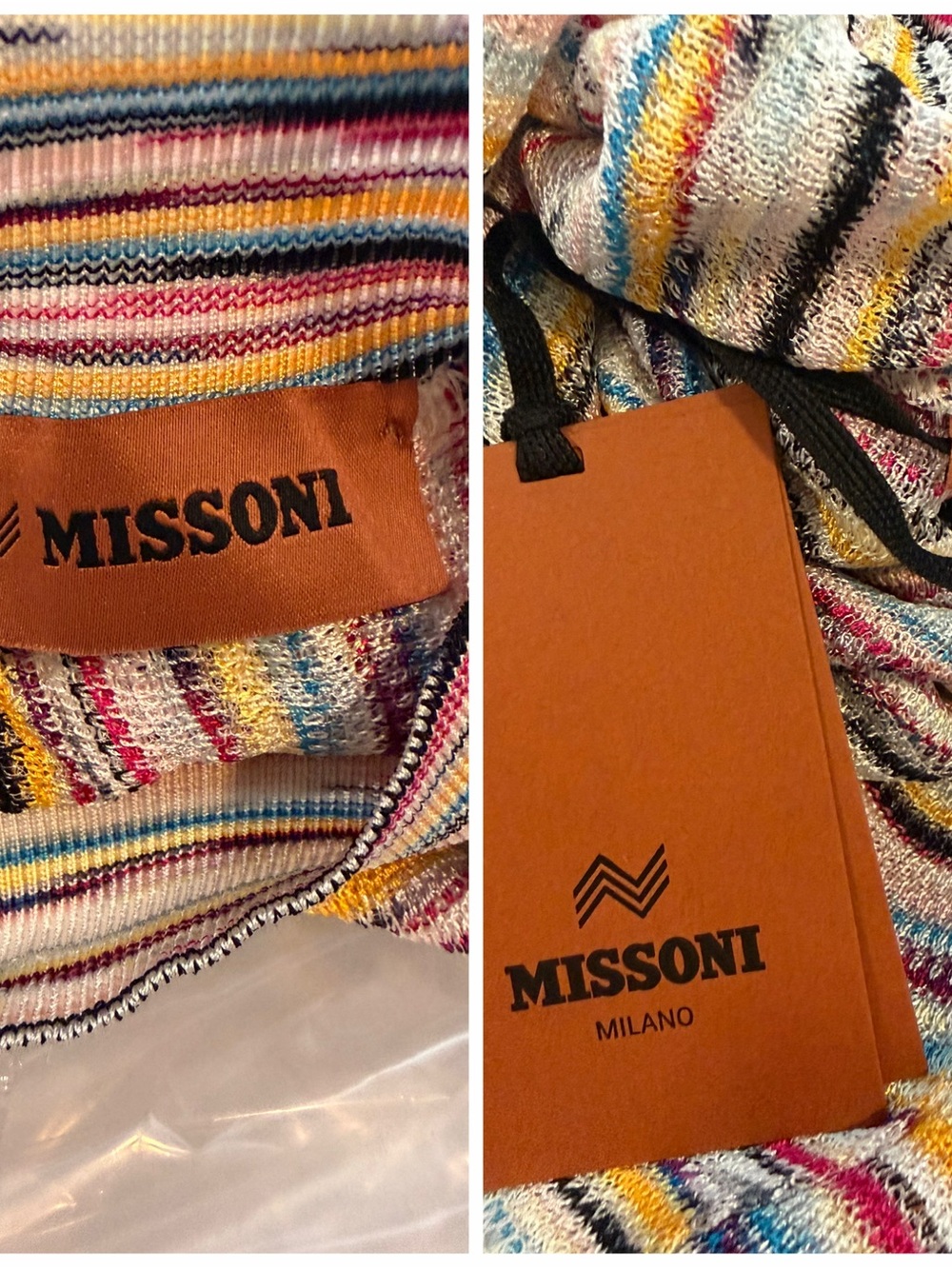 Missoni White Multicolor Ruffle Mini Dress Bow Knit 4 Wedding Guest Party NWT 🟡 - Picture 4 of 14
